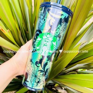 🕸NEW🕷Starbucks Iridescent Gold Foil 2021 Halloween Black Spider Target Tumbler